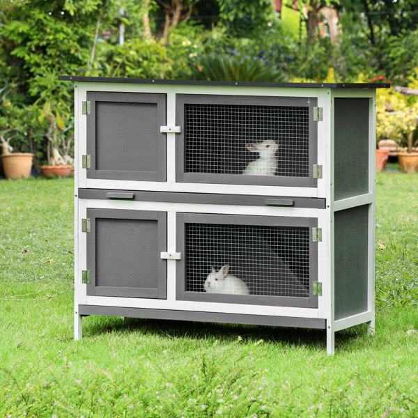 Pawhut Weather Resistant Rabbit Hutch with Ramp Wayfair.co.uk